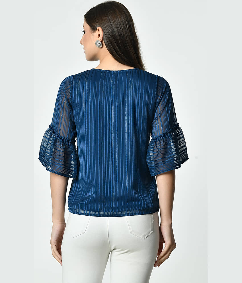 ALL WAYS YOU Women's Chiffon Regular Top ( Blue ) view 2