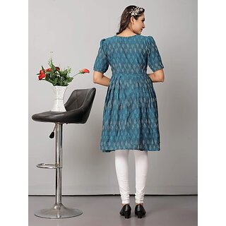 OMSAIFAB Casual Printed Women Light Blue Top view 2