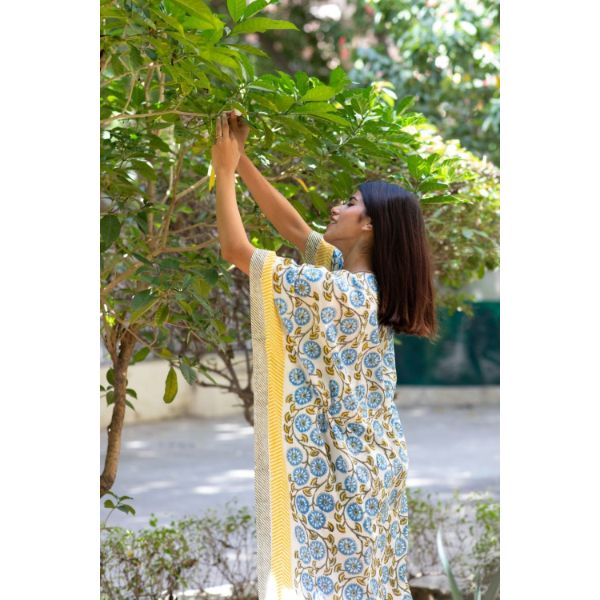 Venusian Vibrance Long Kaftan Blue (52 Inch) view 2