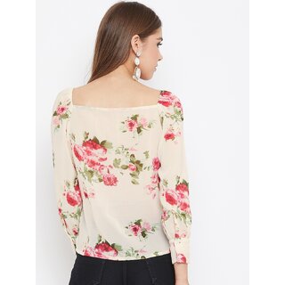 Purys Women Multicolor Floral Basic Top view 2