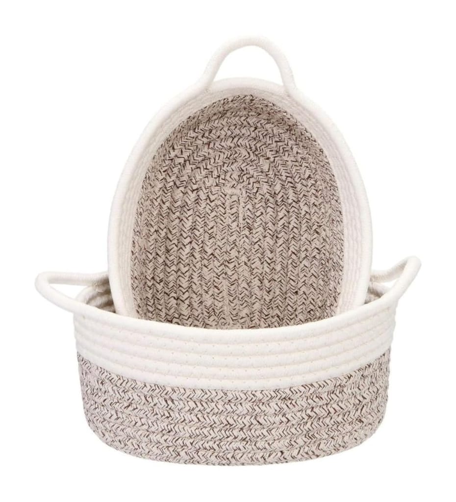 Generic Cotton Kidi 2 Pcs Storage Basket For Clothes (White)-PID66441 view 2