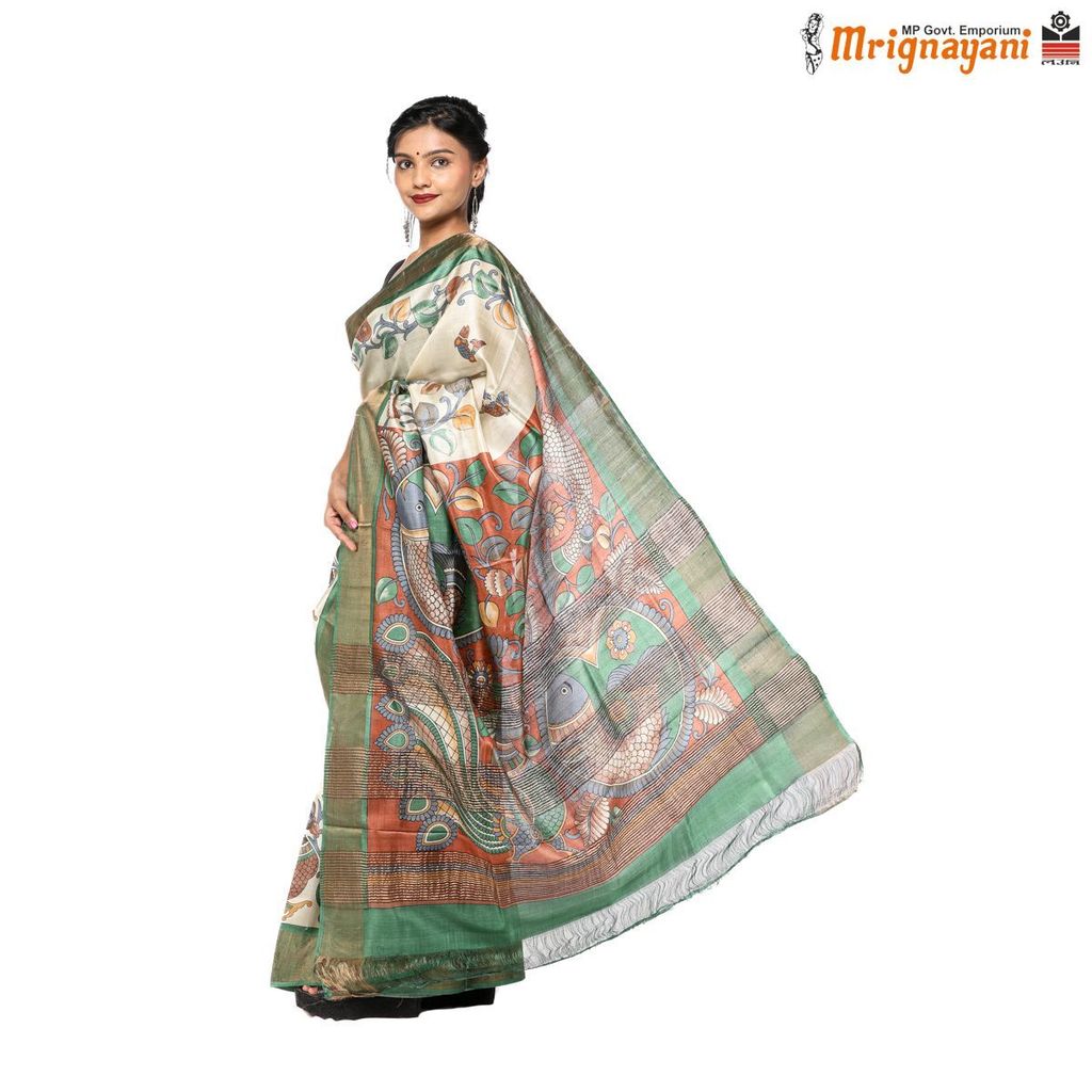 HANDLOOM KOSA SAREE WITH BLOUSE (SKU - 3H0202120622, SAREE - 1178) view 2