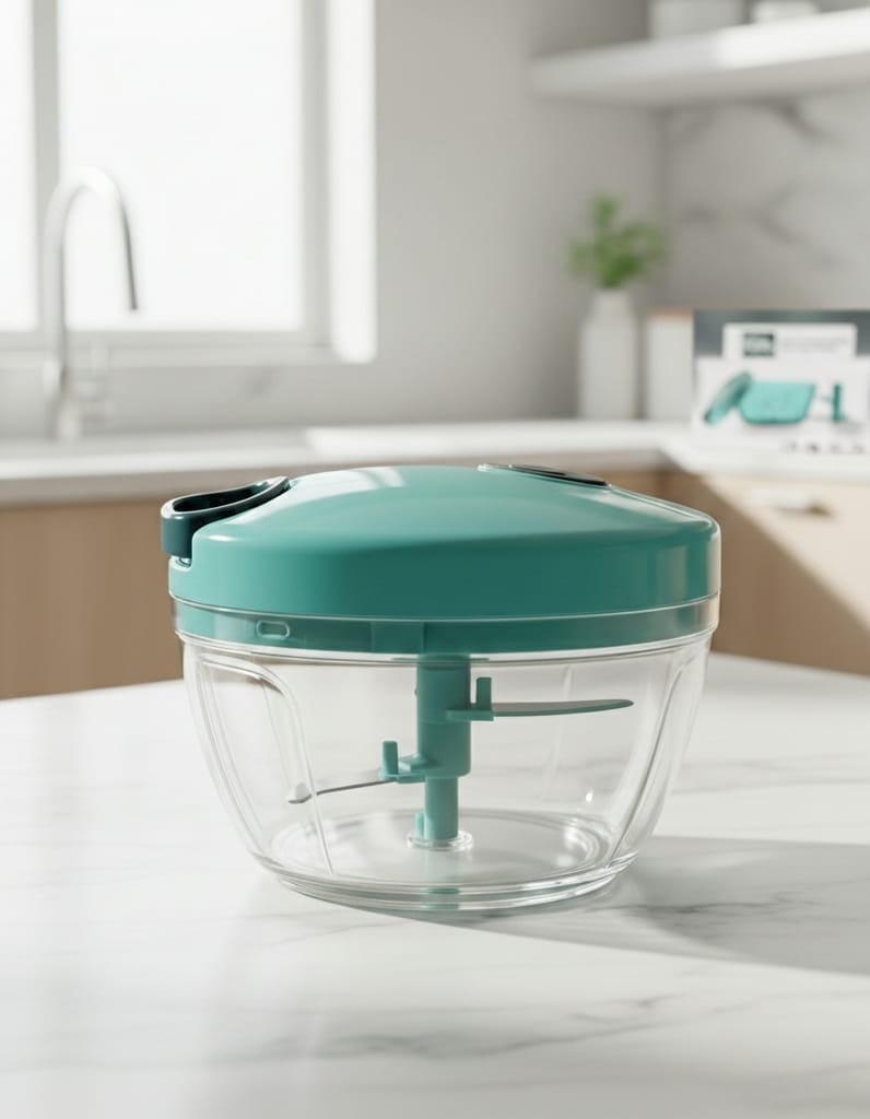 ALTYRITE Handy Pull Chopper 500ml | 4D Stainless Steel Blades | No Electricity | Chop Vegetables, Nuts, Dry Fruits & Herbs in Seconds | Safe Lock Lid, Anti-Skid, BPA-Free, Easy to Clean