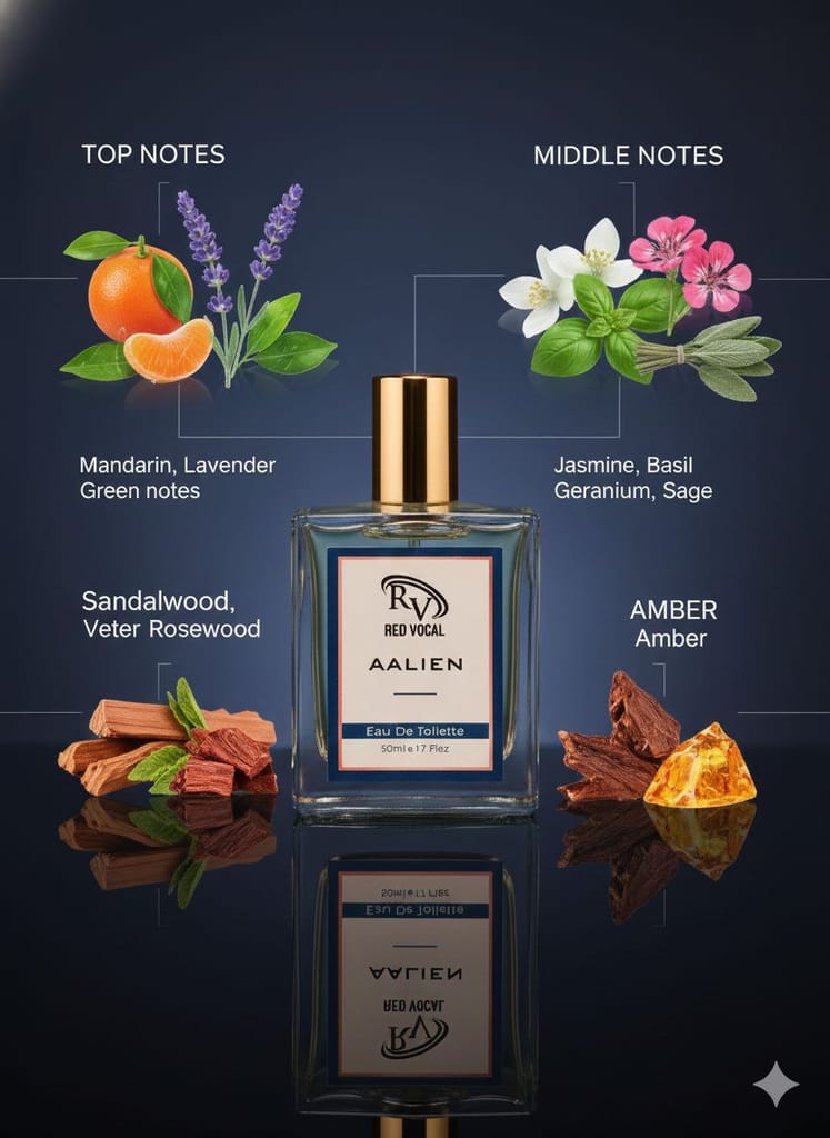 Red Vocal Aalien Premium Perfume Eau De Toilette 50ml – Long Lasting Unisex Fragrance with Woody Amber Notes | Pack of 2 view 2