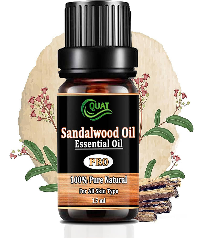 Sandalwood Essential Oil for Skin & Hair | For Fragrance and Soap Making | For Acne, Wrinkles & Dark Circles, Aromatherapy, Relaxation | 100% Pure & Natural Essential Oil for Women & Men