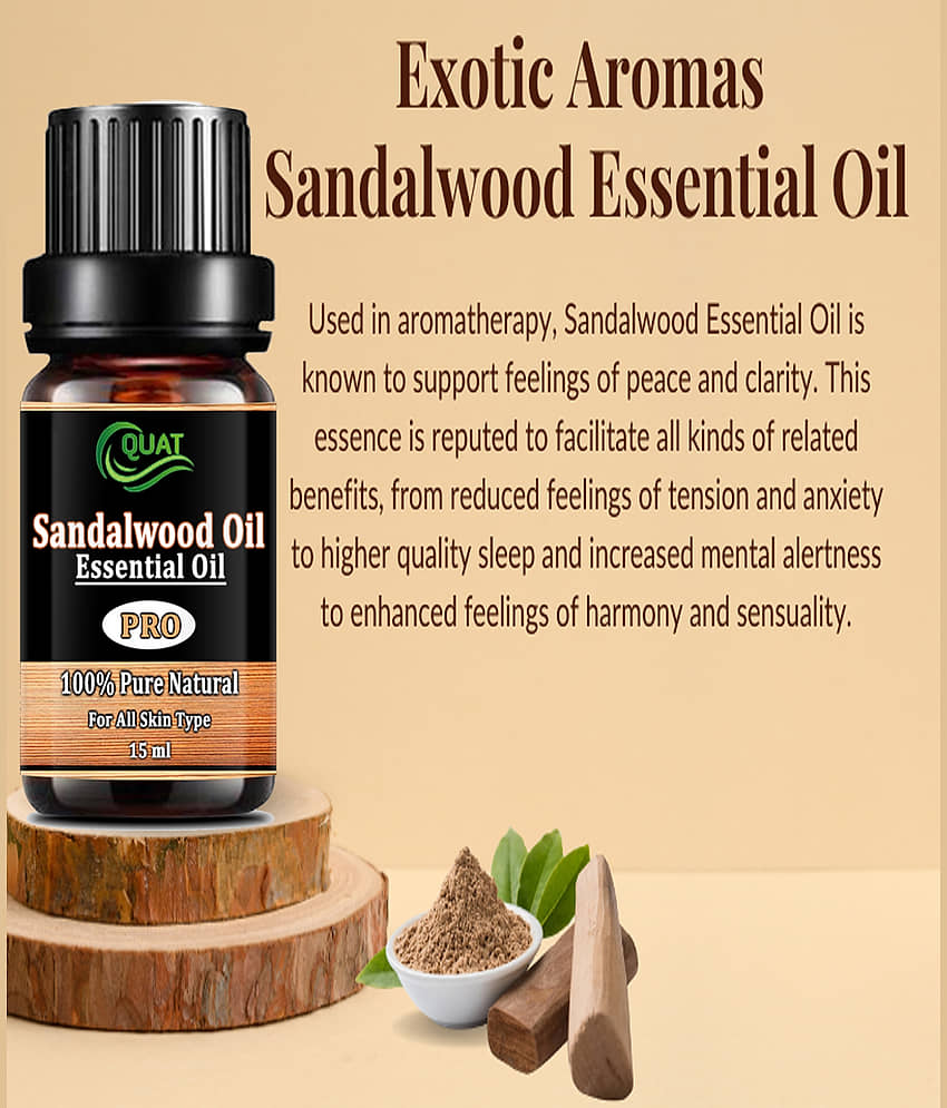 Sandalwood Essential Oil for Skin & Hair | For Fragrance and Soap Making | For Acne, Wrinkles & Dark Circles, Aromatherapy, Relaxation | 100% Pure & Natural Essential Oil for Women & Men view 2