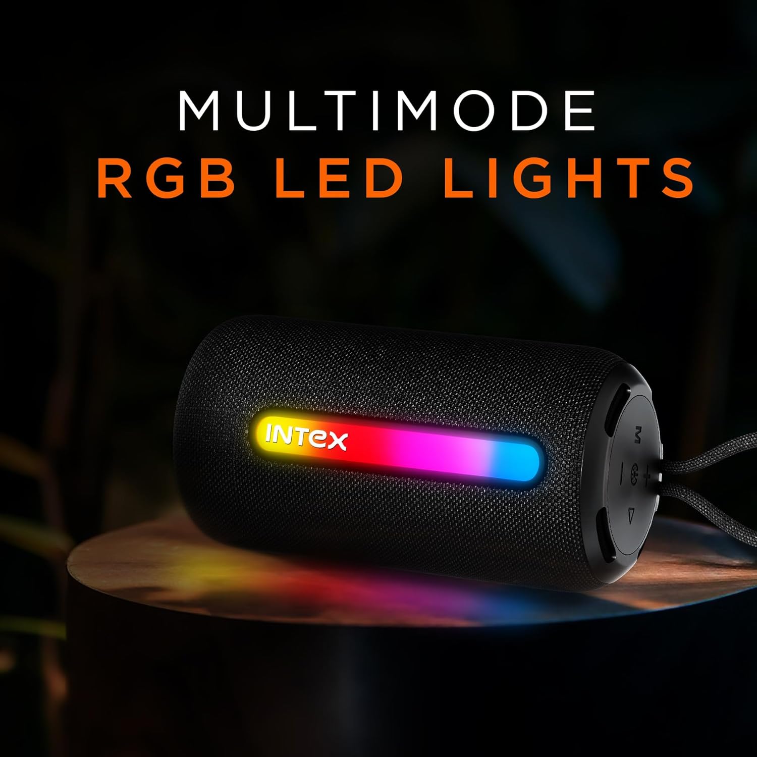 Intex Beast 10X Newly Launched Bluetooth Speaker | 360 Iconic Surround Sound | Rhythmic RGB LED Light | TWS Feature | Type-C Fast Charging | Upto 5 Hrs Playback | BT 5. for Party & Travel (Black) view 2