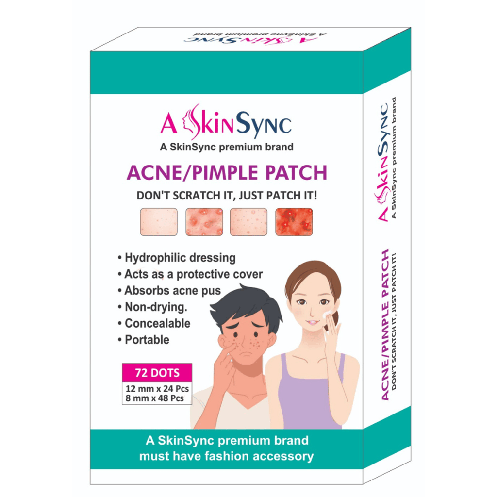 A SkinSync Pimple Patch for Face (72 dots) | Waterproof Patches for Active Acne | Absorbs Pimple Overnight and Reduces Excess Oil view 2