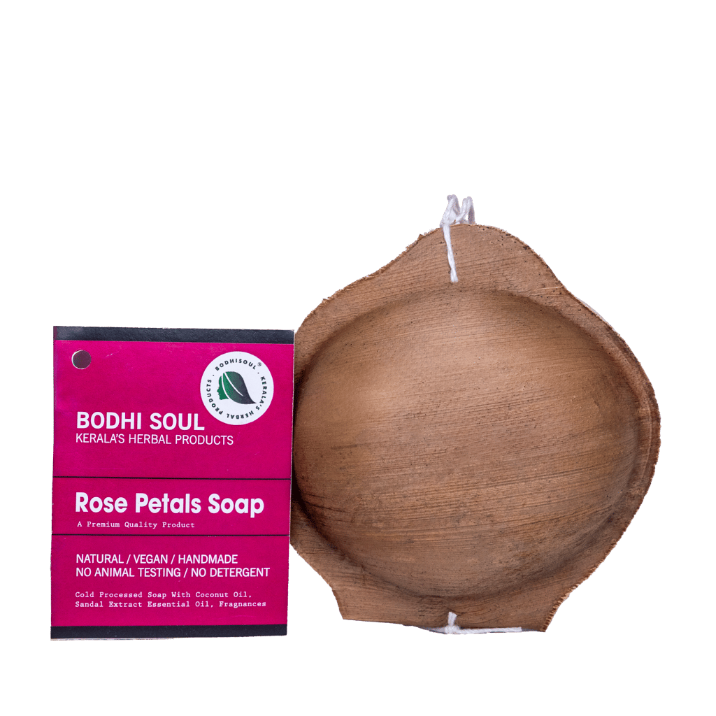Bodhi Soul Rose Ayurvedic Soap | Handmade Floral Soap for Dry & Sensitive Skin | Rose Petal Infused | 75g view 2