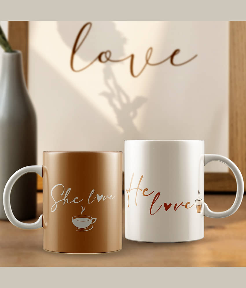 eCraftIndia White Ceramic Valentine Hamper view 2