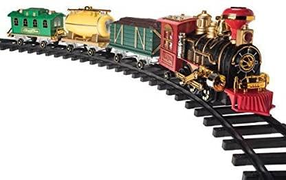 special design Choo Choo Classical Battery Operated Train Set Train Toy Set With Locomotive Engine Light ,Cargo Car&Tracks,Battery Powered,3 4 5 6 7 8 9 10 Years Old (Choo-Choo Train,Multi Color) view 2