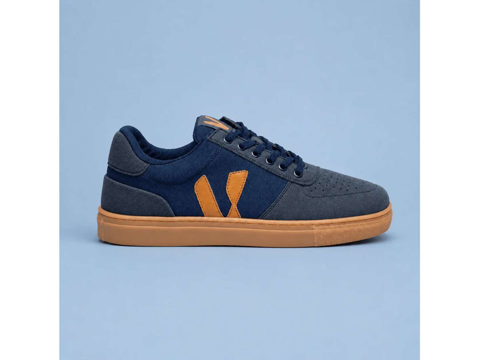 Volton Cosmos Alpha Navy Blue Casual Suede Lace-Up Sneakers - UK - 8