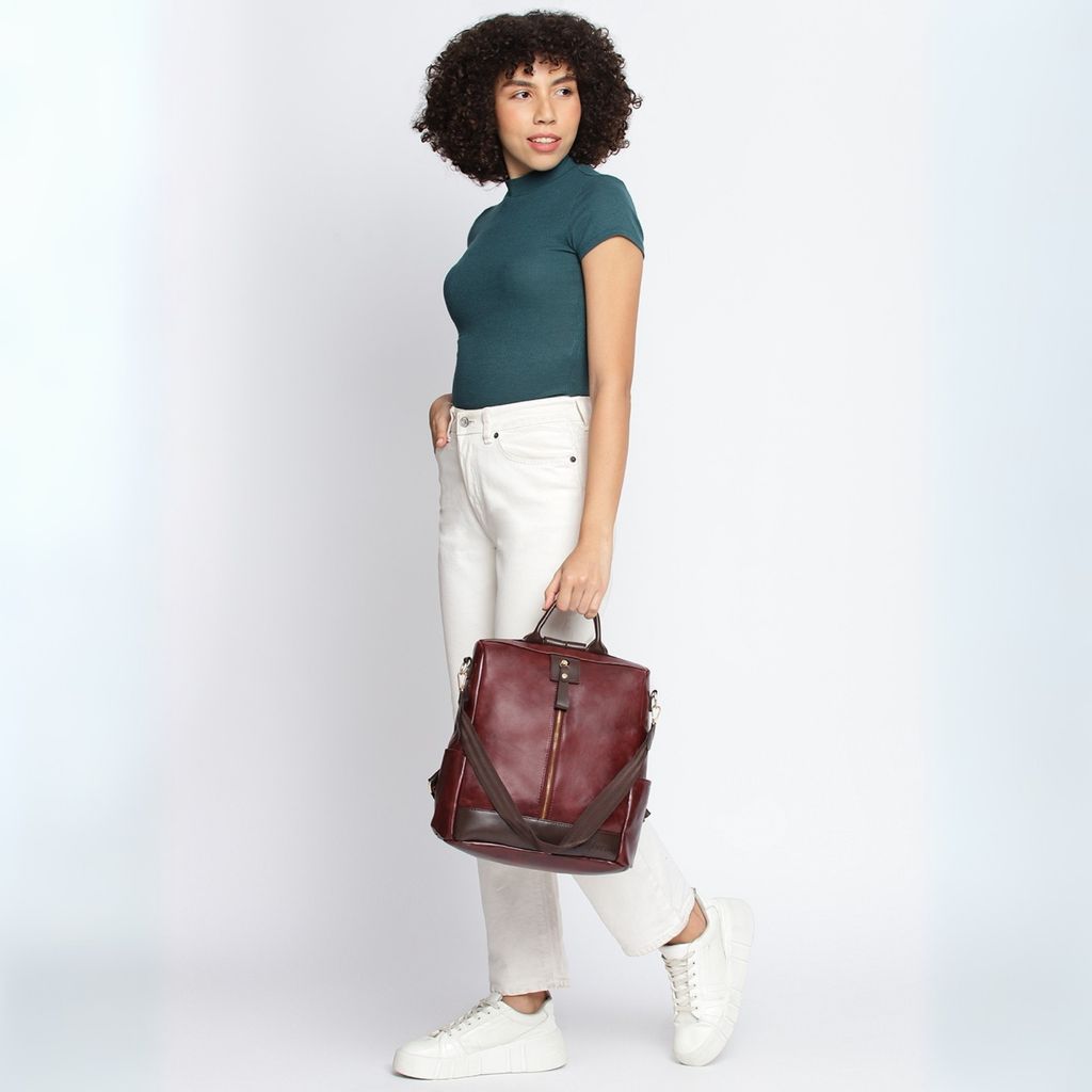 VISMIINTREND Women Backpack for Office Use Upto 13 Inch Laptop | Stylish Backpack Bag | Travel | School | College | Office Use | Anti Theft Convertible Backpack view 2