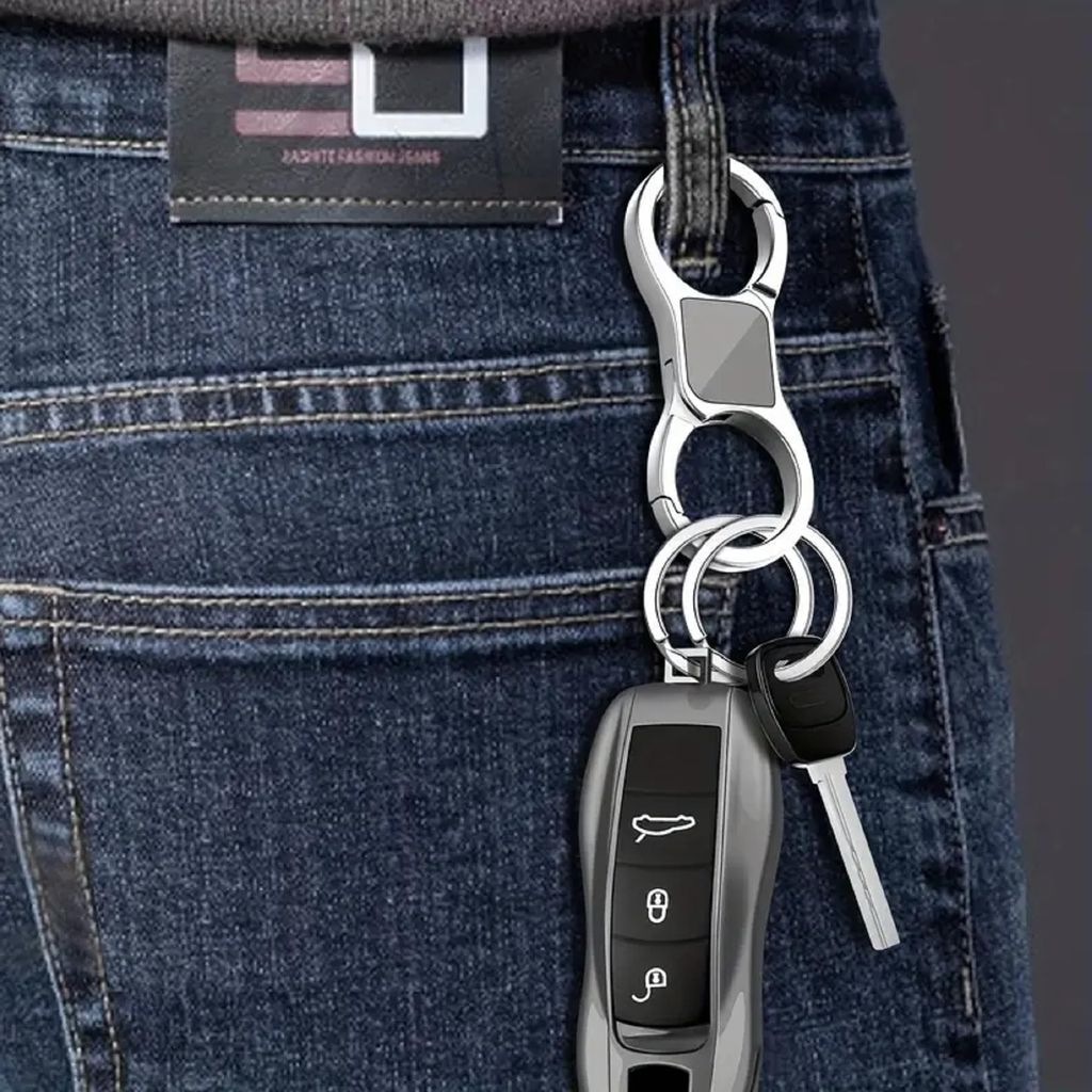 V12 Stylish Electroplated Keychain - Durable Compact Key Holder view 2