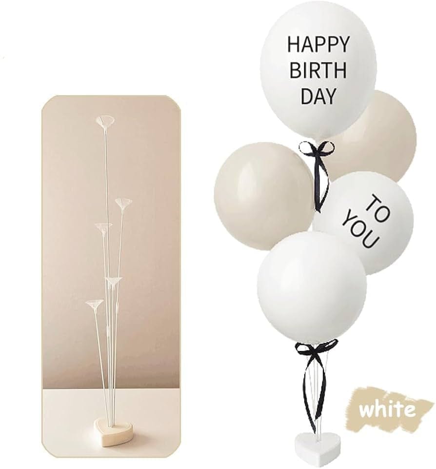 White Stand Set of 5 Balloons Anti Flipping Stand Easy to Assemble view 2