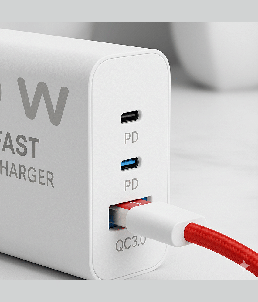 200W GaN Fast Charger | Multi-Port Super Fast Charging Adapter for Laptop, Smartphone & Tablet | Smart Power Distribution & Safety Protection view 2