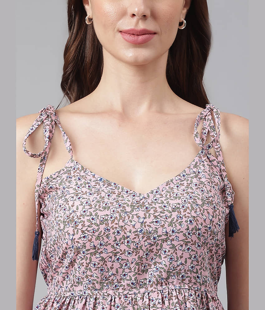 Flamboyant Women's Rayon Regular Top ( Pink ) view 2