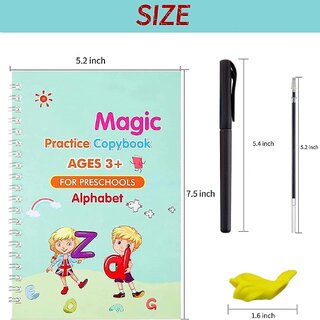WildBooks Magic Practice Copybook 4 Books + 1 Pen + 10 Refills, Number Tracing Book for Preschoolers view 2