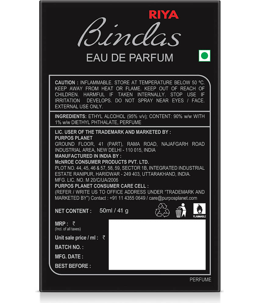 RIYA Bindas Perfume, Woody Long Lasting Fragrance Eau de Parfum - 50 ml (For Men) view 2
