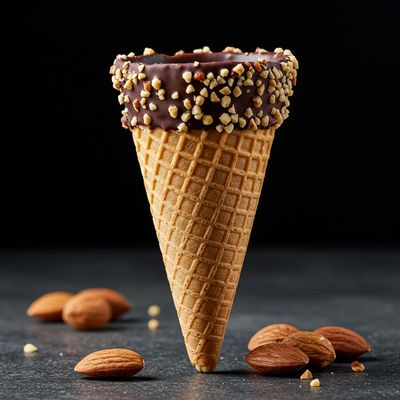 Chocolate Dipped Waffle Cone With Nuts