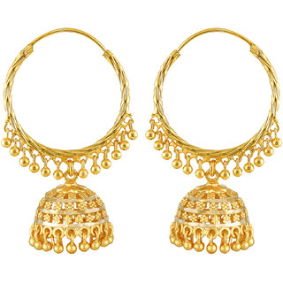 Vivastri Beautiful Gold Plated Jhumki Earring for Women and Girls [VIVA2723ERG] view 2