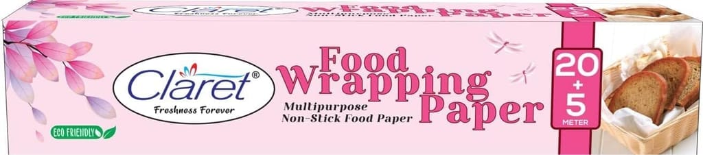 CL 20 + 5 M Printed Food Wrapping Butter Paper Roll – Keeps Food Fresh & Hygienic, 4 Pieces for Safe and Convenient Food Packaging view 2