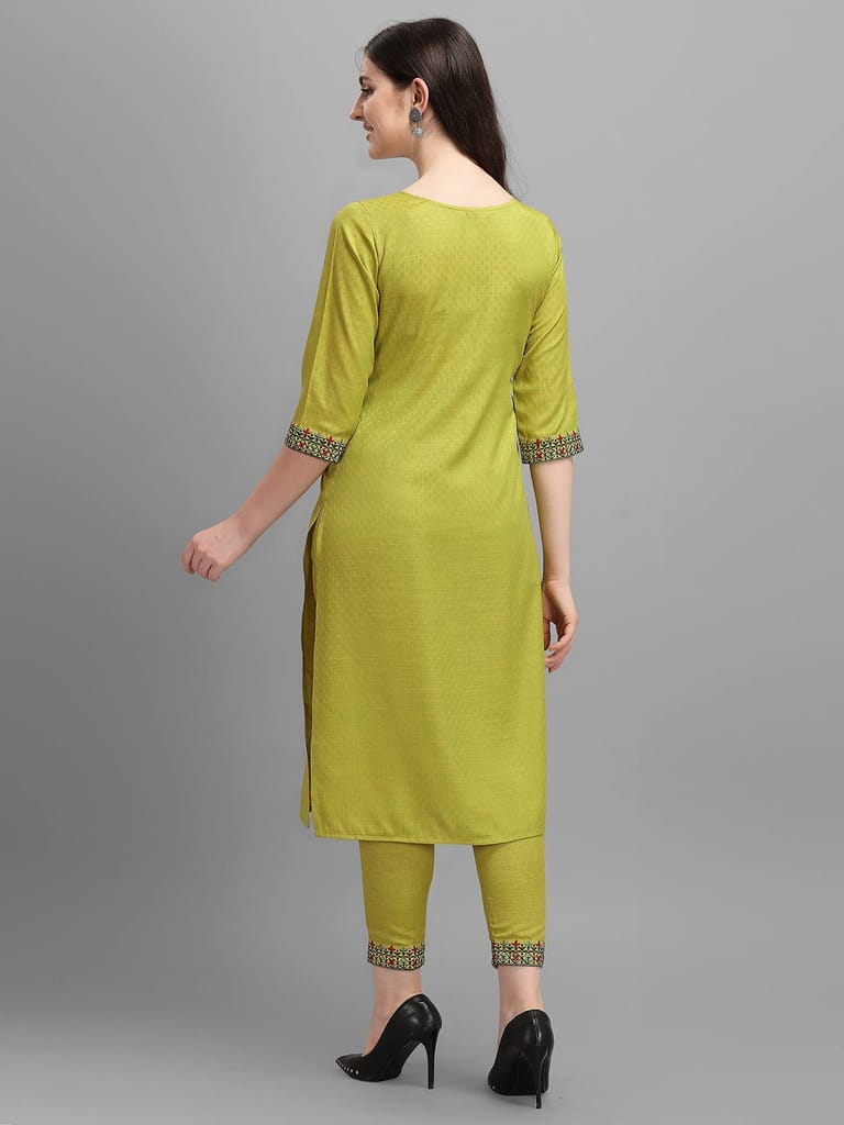 SHOPPING QUEEN Women's Viscose Kurta and Pant Set view 2
