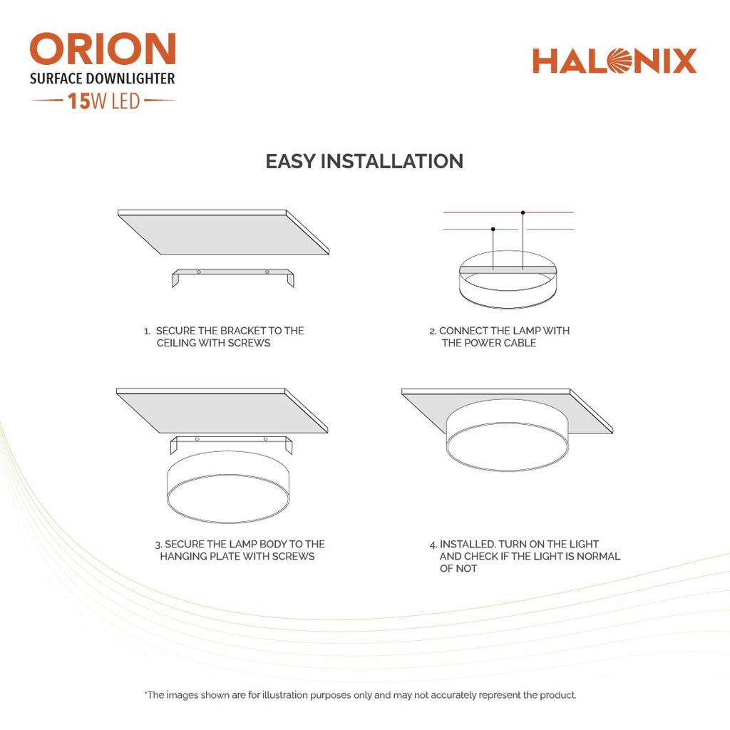 15W Warm White Yellow Orion Round Led Rimless Surface downlighter| Led Ceiling Light for Home, Shop and Office |Pack of 1, Warm White Yellow. view 2