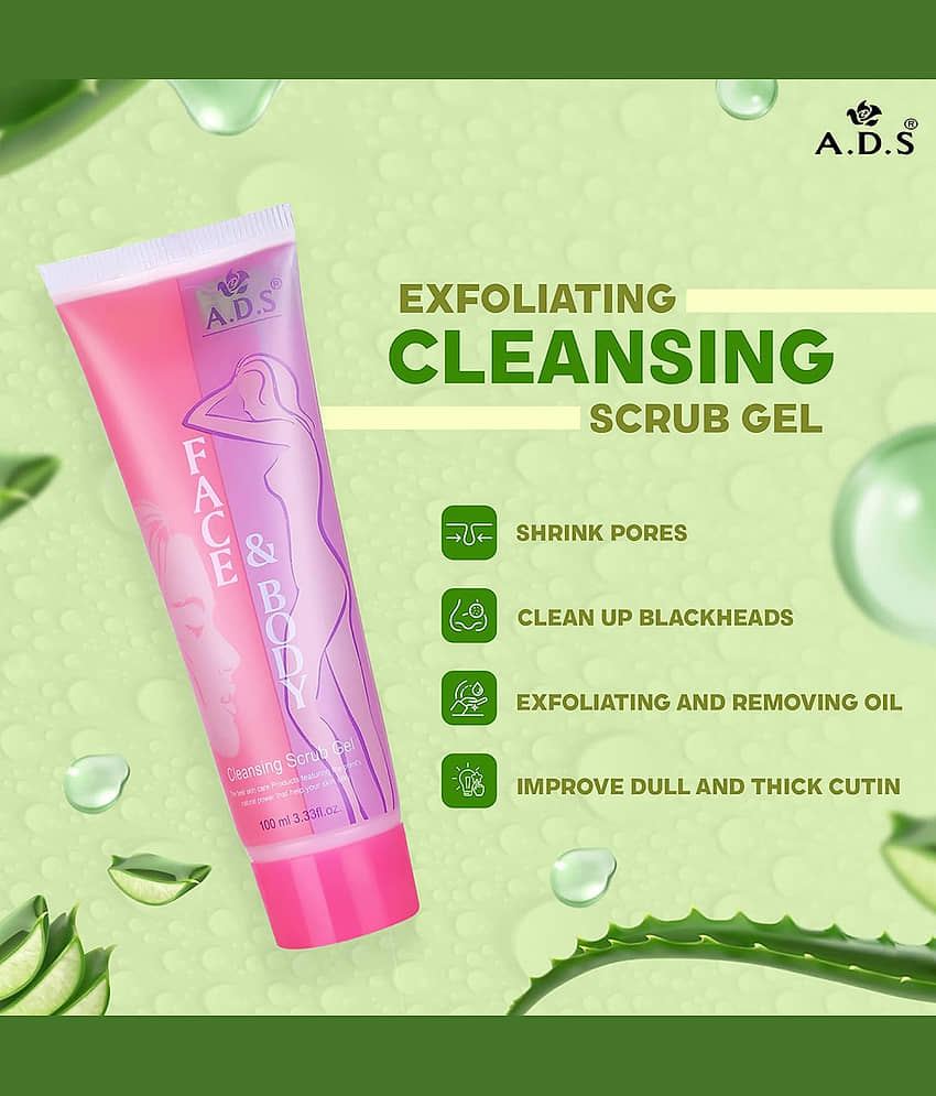 Adbeni Aloevera Face & Body Cleansing Scrub Gel, (100ml) view 2