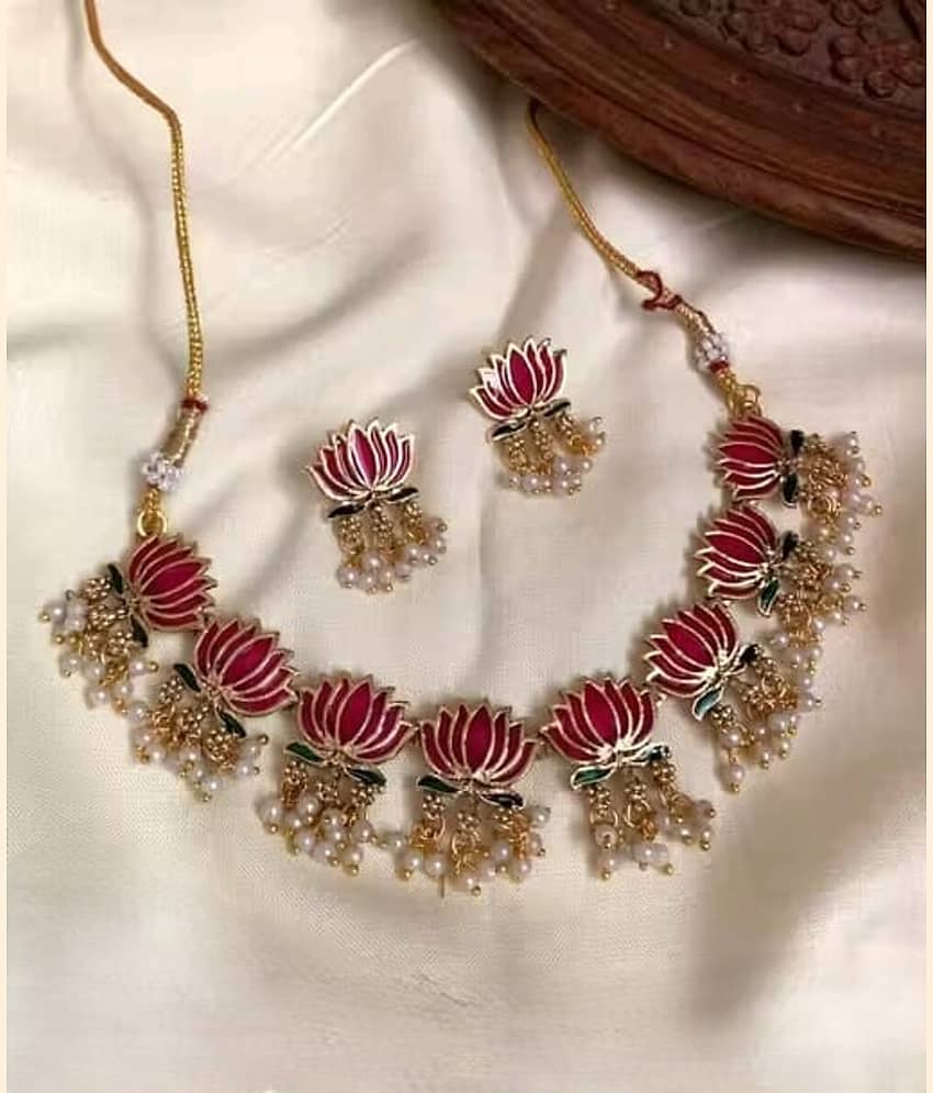 Malabar Pink Copper Necklace Set ( Pack of 1 )
