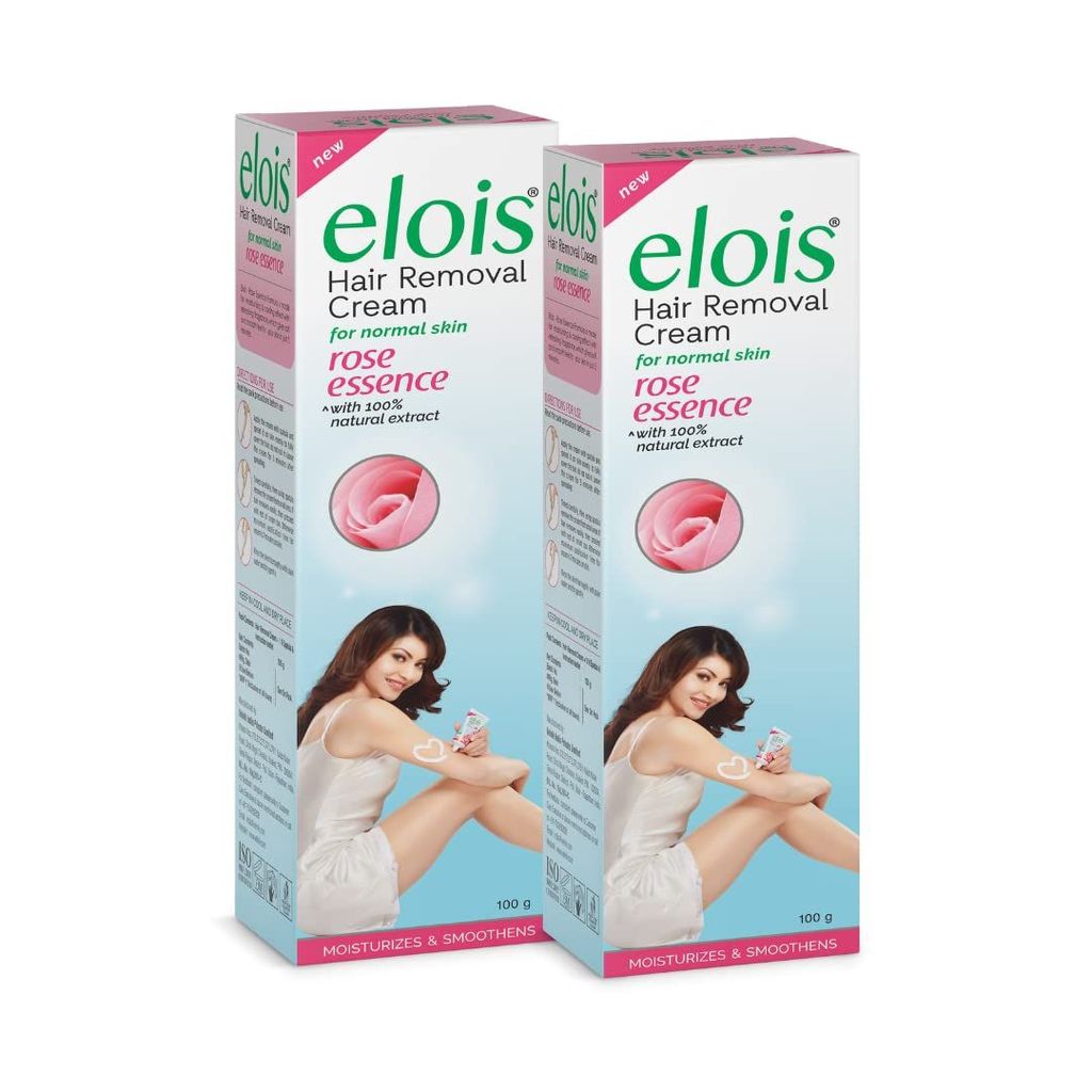 Elois Hair Removal Cream for Women With Rose Extract, Normal Skin(100g) 2x Longer Lasting Smoothness than Razors (Pack of 2)