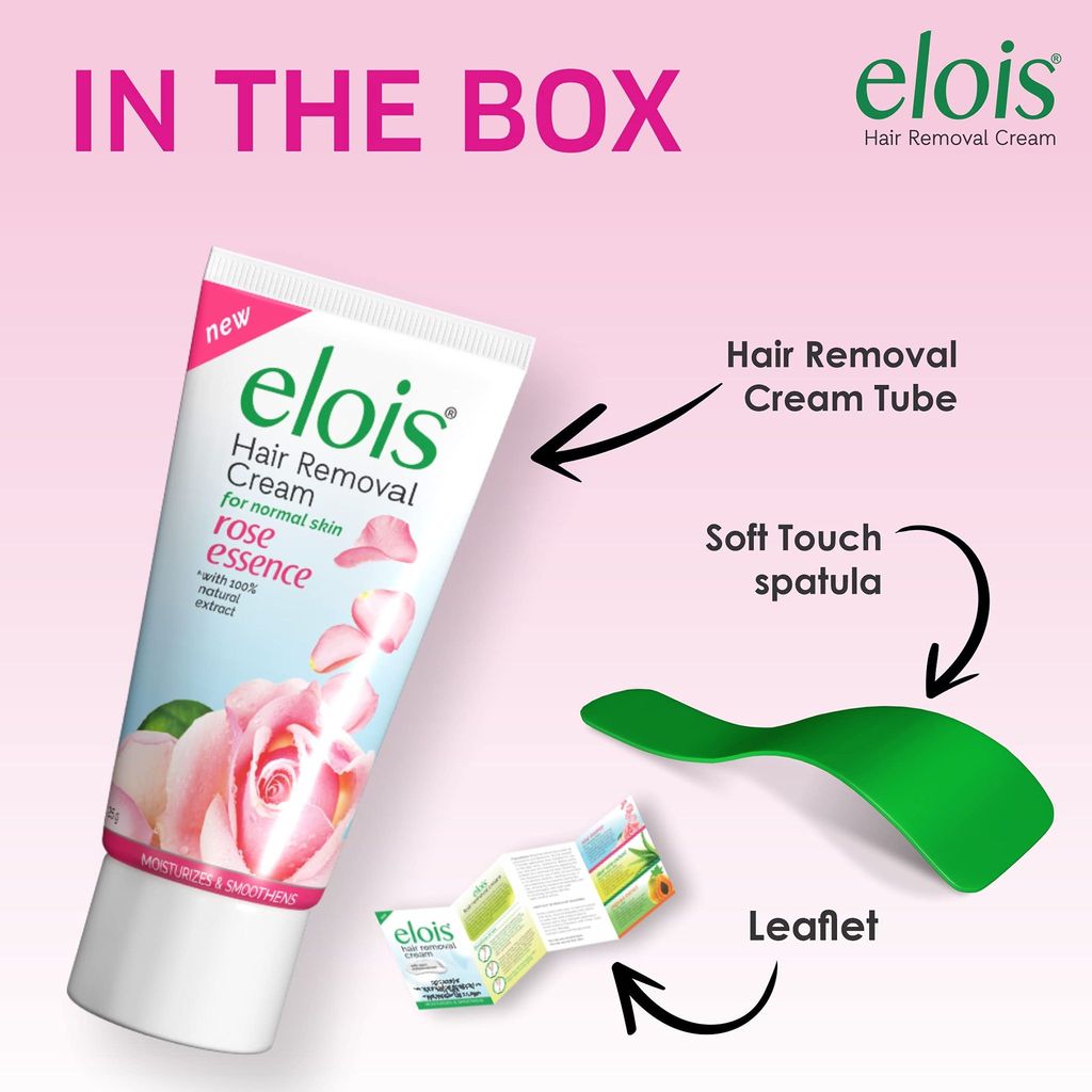 Elois Hair Removal Cream for Women With Rose Extract, Normal Skin(100g) 2x Longer Lasting Smoothness than Razors (Pack of 2) view 2