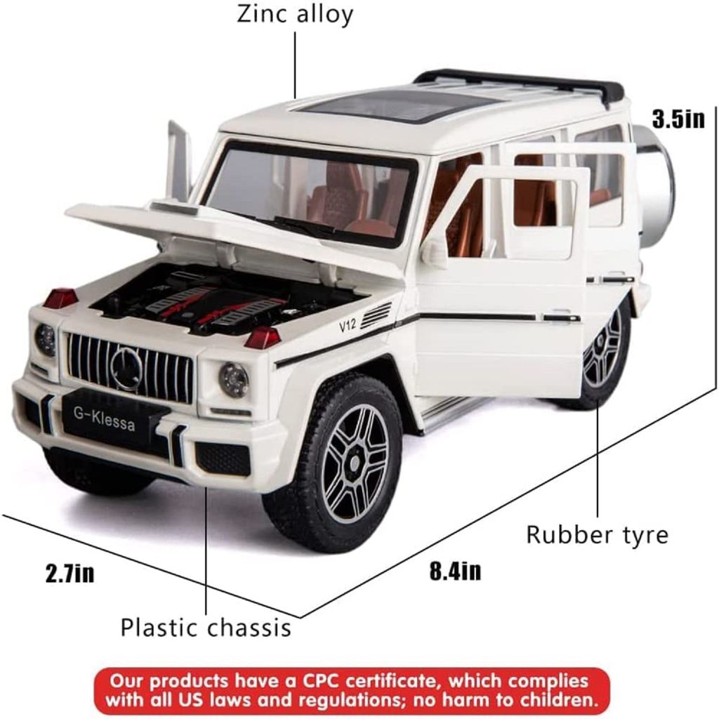 KTRS ENTERPRISE 1:24 Large G63 Buggy Pull Back Car Diecast Metal Cars Toys Alloy Sound And Light Metal Vehicle Simulation Car Model Children's Toy Car Vehicles Toys For Kids Gift view 2