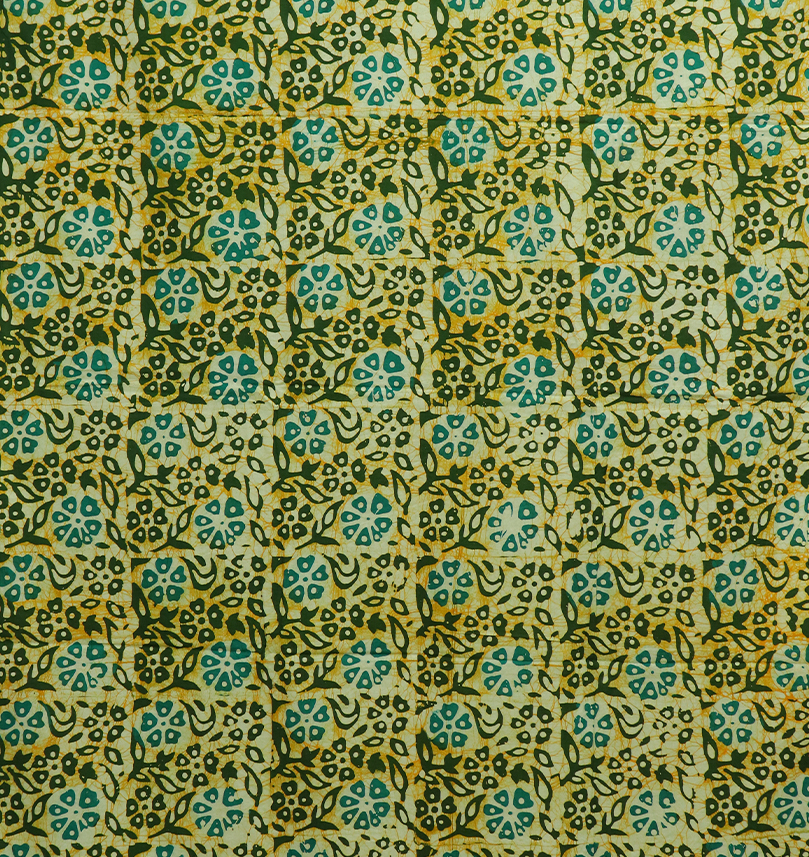 Handcrafted Batik Print Unstitched 3-Piece Cotton Suit Set view 2