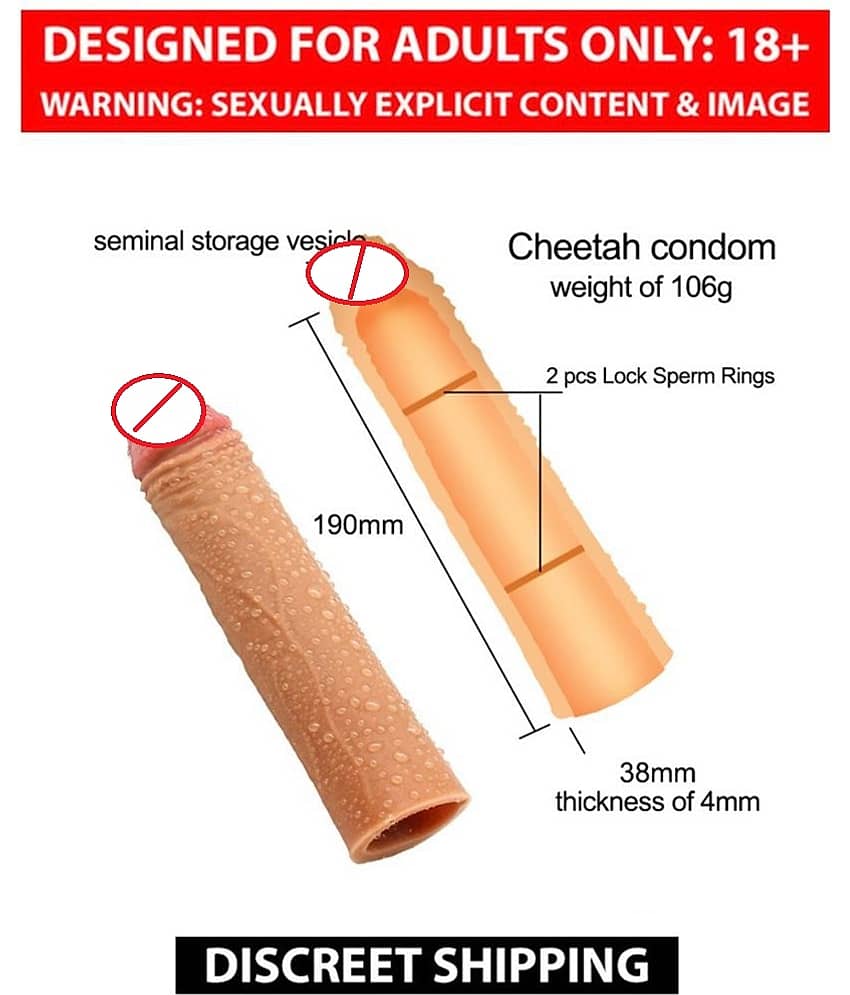8 Inch Huge Brown Penis Cover With 2 Inch Extension Dragon Condom For Men | Reusable Penis Sleeve For Men By KaamYog