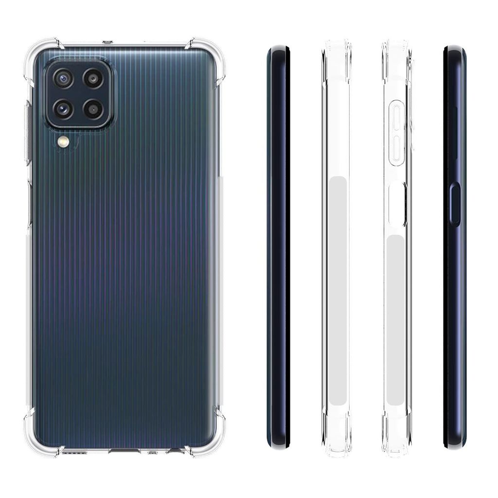 USTIYA for Samsung Galaxy M32 Case Clear TPU Four Corners Cover Transparent Soft funda view 2