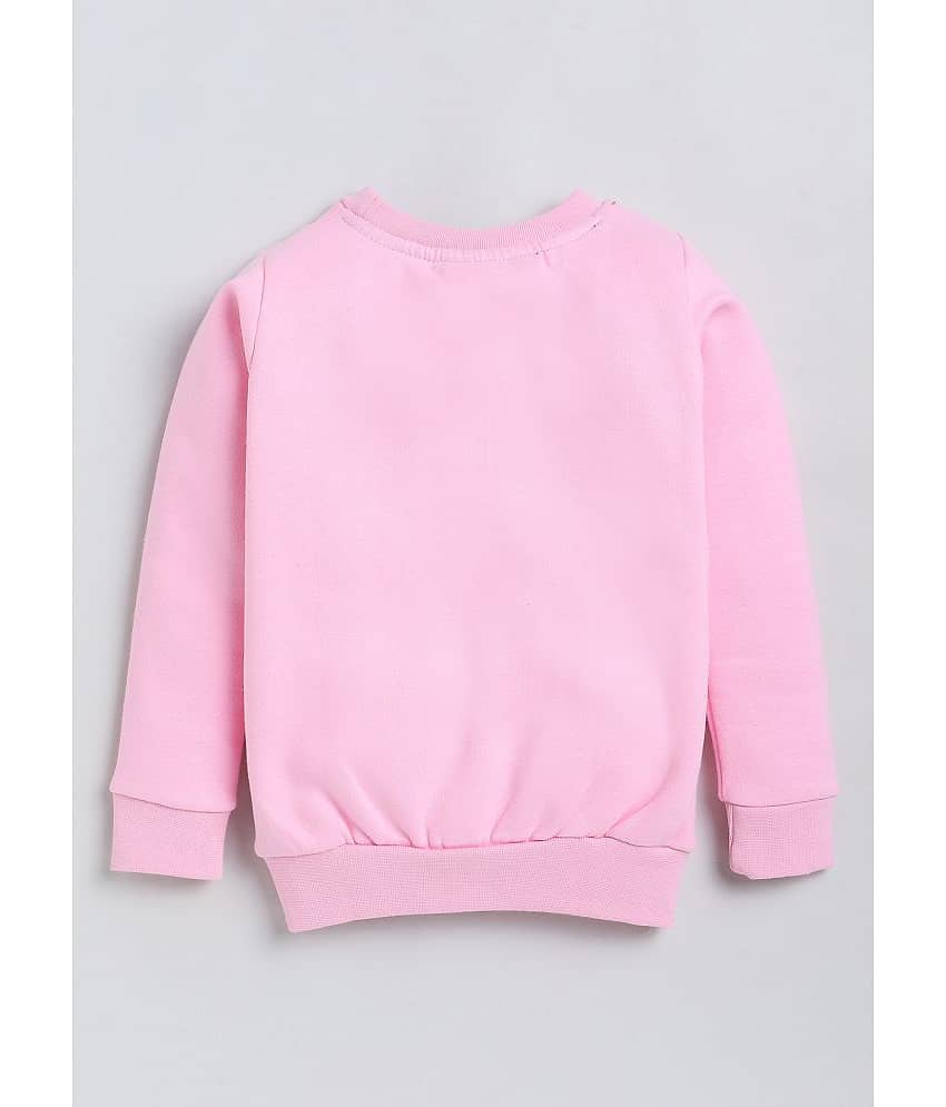 Lazy Shark Girls Cotton Sweatshirt ( Pink ) view 2