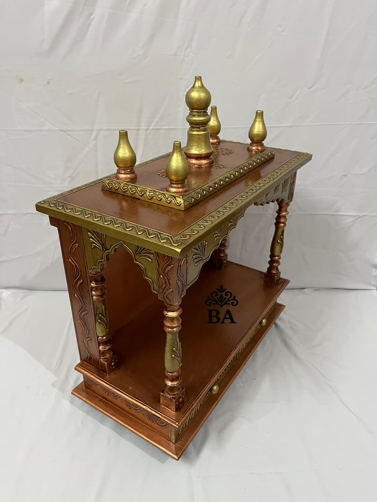 Handcrafted Wooden Temple Premium Wooden Mandir for Pooja Room & Home Decor view 2