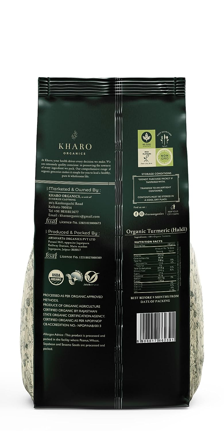 Kharo Organics Turmeric (Haldi) 200 Gms Pack Of 2 view 2
