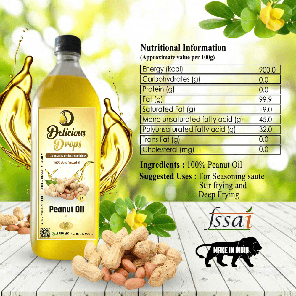 Wood Pressed Peanut Oil 500 ML view 2