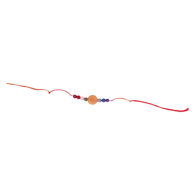 Krishna Impex Semi Precious Stone Seven Chakra Rakhi With Chakra Symbol Bracelet For Men And Women (KC02) by Krishna Impex view 2