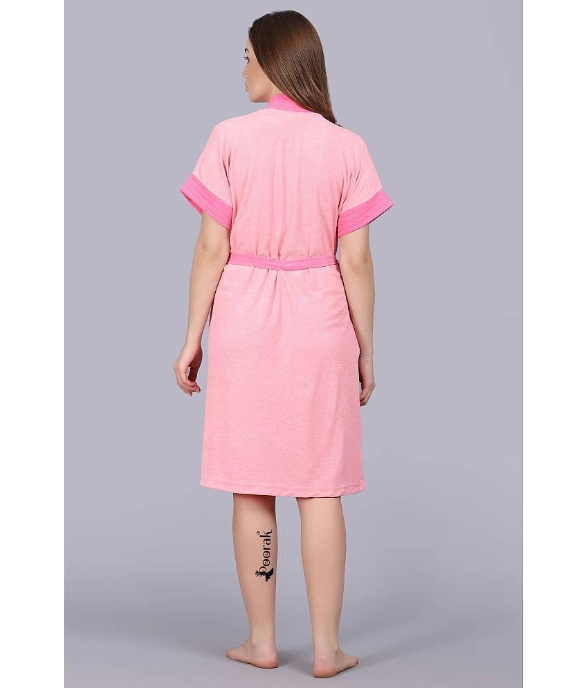 Poorak Pink Free Size Bathrobe ( Pack of 1 ) view 2
