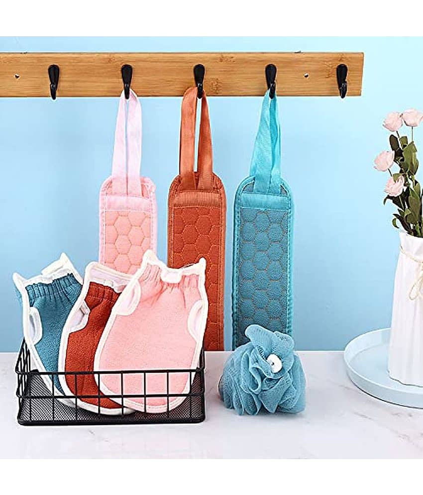 Gatih Back Scruber Bath Loofah Sponge for Bath Loofah Back Scrubber Assorted Pack of 3 view 2