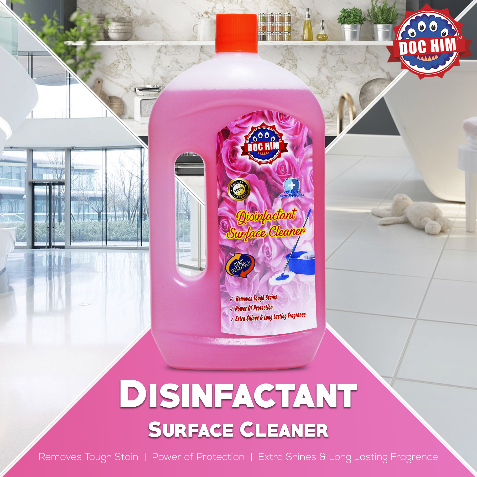 Doc Him ROSE Disinfectant Surface Cleaner 1000 ML | 1 LITRE view 2