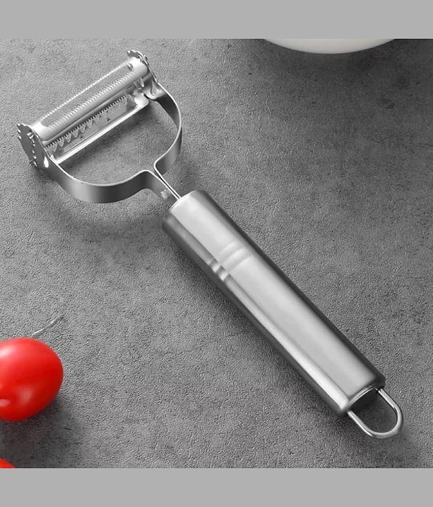SHARUJA 3 in 1 Vegetable Peeler, Multifunctional Fruit Peelers with 3 Blades Sta - Silver Stainless Steel Vegetable Peeler ( Pack of 3 ) view 2