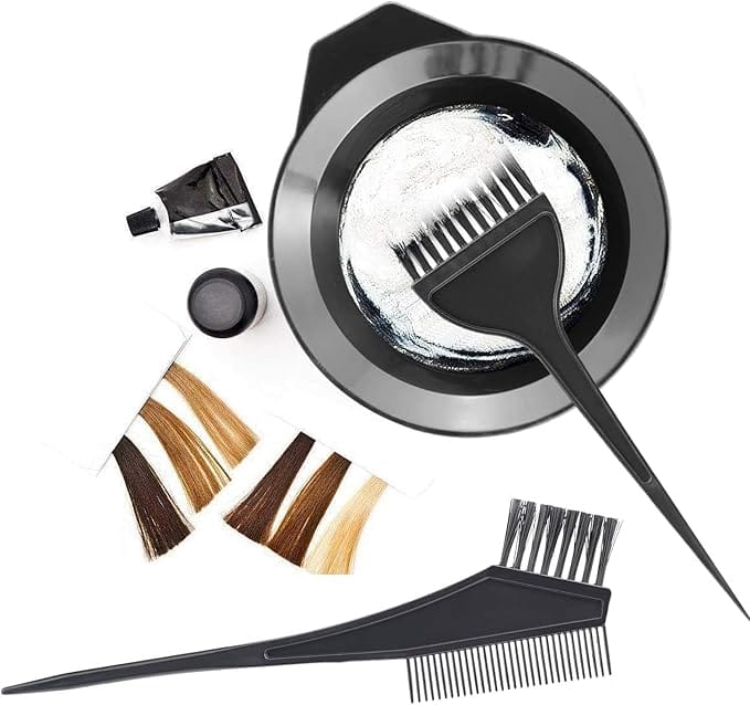 Black Hair Dye Brush Set with Mixing Bowl - 3 Piece Hair Coloring Kit for Salon or Home Use view 2