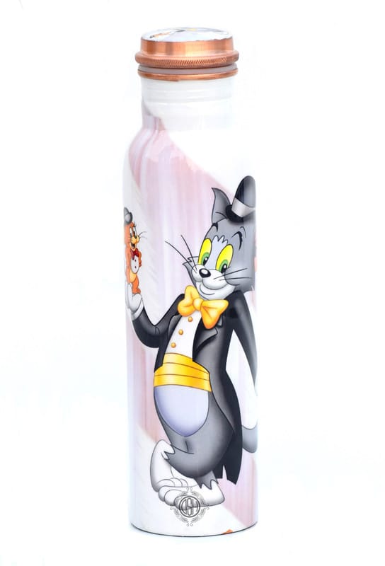 Copper Bottles for Printed with Art Work, Travelling Purpose Bottles, Yoga Ayurveda Healing, 950 ML (Design SM 20) view 2