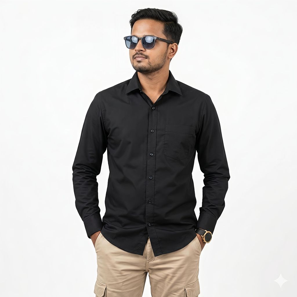 Man shirt black Scotics primium brand shirt view 2