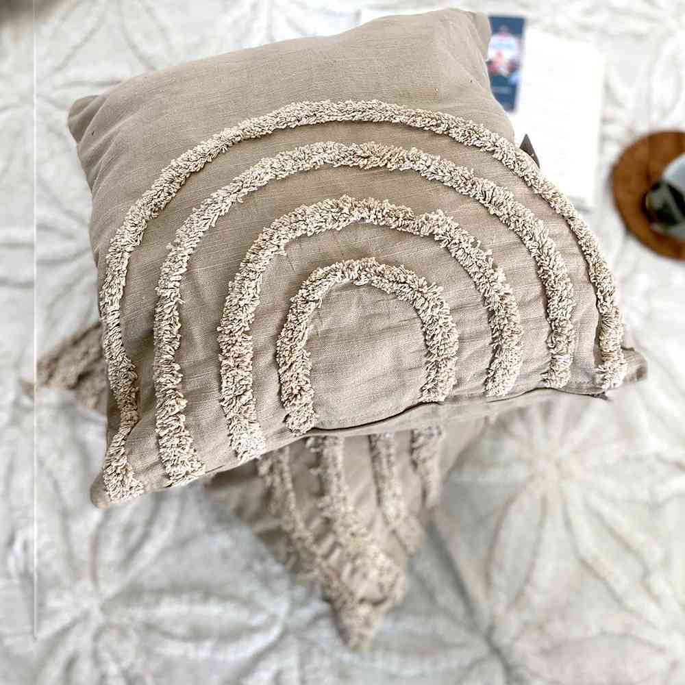 Beige Decorative Tufted Cotton Cushion with Cover -Set of 2 view 2