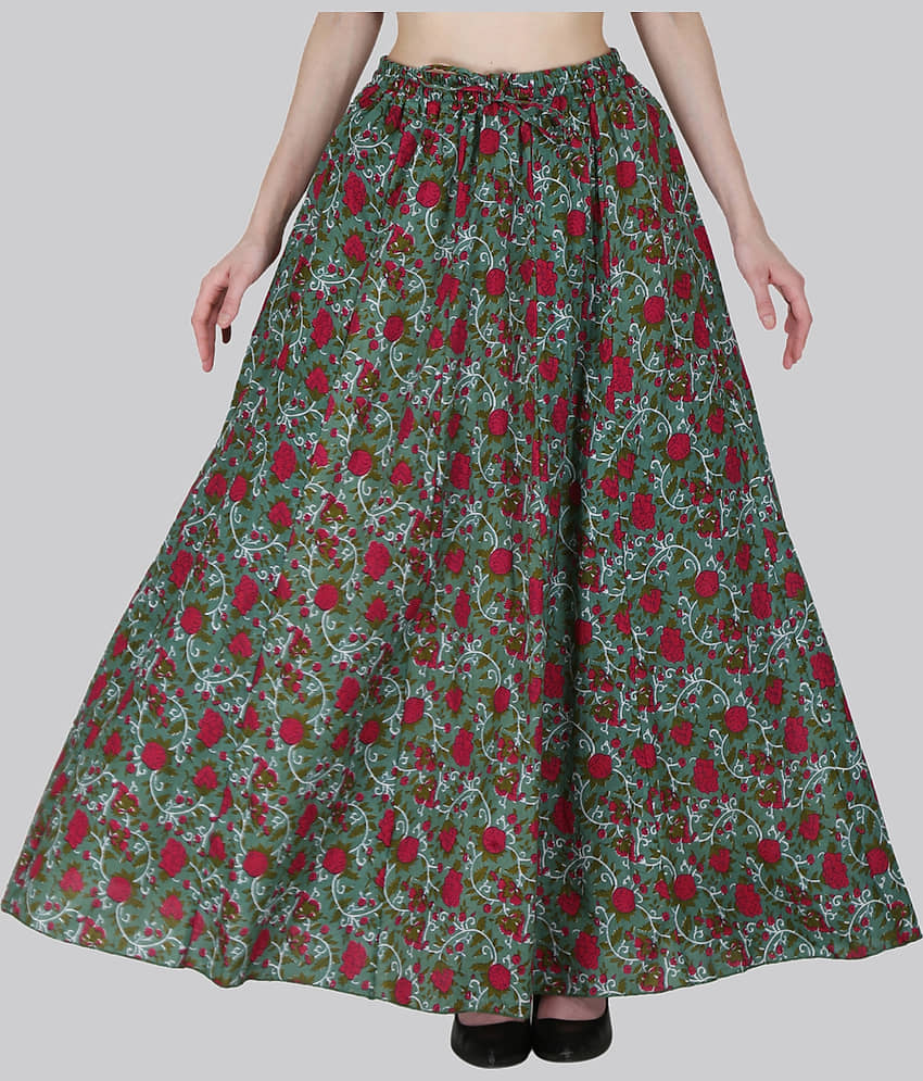 Sttoffa Green Cotton Women's Flared Skirt ( Pack of 1 )